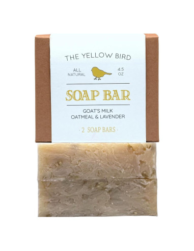 Jabón Natural en Barra The Yellow Bird Leche de Cabra Lavanda Avena 2 Unidades