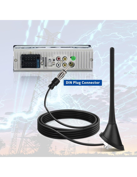 Antena de Radio Eightwood para Coche 17.78cm FM AM con Base Antena de Radio Eightwood para Coche 17.78cm FM AM con Base