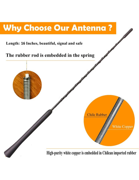 Antena de Caucho Flexible RooFox para Chevrolet HHR 2006-2011 Antena de Caucho Flexible RooFox para Chevrolet HHR 2006-2011