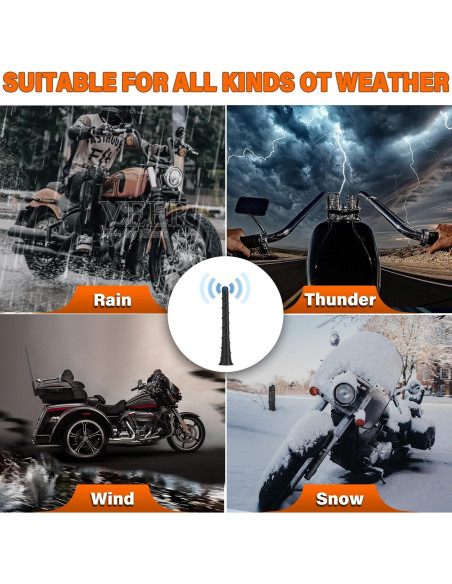 Paquete de 2 Antenas Espirales 17.78 cm GRUOIZ para Harley 1998-2024 Paquete de 2 Antenas Espirales 17.78 cm GRUOIZ para Harley 1998-2024
