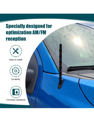 Antena Espiral para Coche Lyxheth 19 cm Universal Roscada