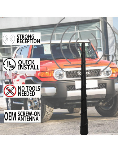 Antena Corto Flexible Espiral MINILAOMA para Toyota FJ Cruiser 2007-2015
