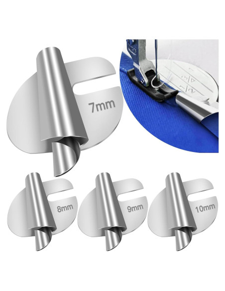 Pie de prensar para dobladillo enrollado TOOVREN 4PCS 7-10mm Pie de prensar para dobladillo enrollado TOOVREN 4PCS 7-10mm