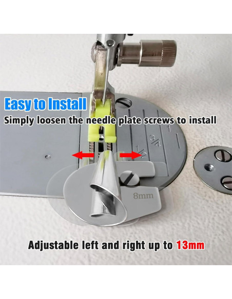 Pie de prensar para dobladillo enrollado TOOVREN 4PCS 7-10mm Pie de prensar para dobladillo enrollado TOOVREN 4PCS 7-10mm