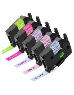 Cinta de Etiquetadora Brother P-Touch TZe 12mm 5 Colores