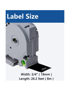 Cinta de Etiquetas Laminada Msudoku TZe-345 18mm Blanca sobre Negra 2