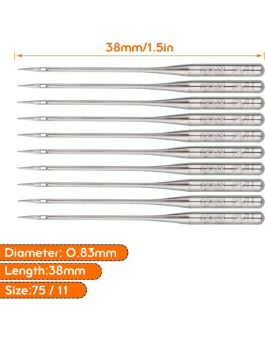 Agujas de Máquina de Coser STARVAST 30 Pcs 75/11 Acero Inoxidable