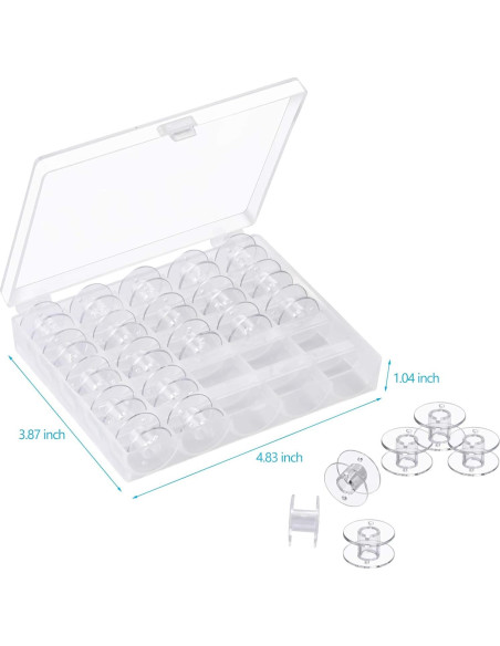 Bobinas para Máquina de Coser Eoehro 25 Pcs con Caja Bobinas para Máquina de Coser Eoehro 25 Pcs con Caja