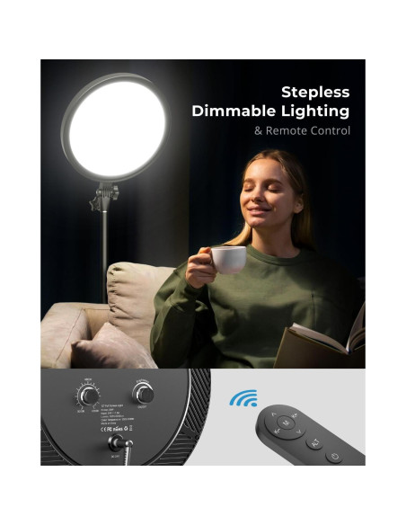 Luz de Anillo Aureday 30 cm con Soporte Telescópico 200 cm Luz de Anillo Aureday 30 cm con Soporte Telescópico 200 cm