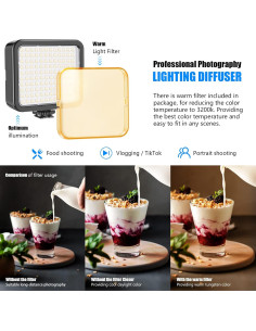 Luz de Video LED Mettlelite VL120B Dimmable Portátil 357g 2