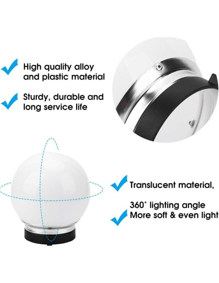 Bola de Luz Suave Acouto 15cm Difusor para Montaje Bowens Bola de Luz Suave Acouto 15cm Difusor para Montaje Bowens