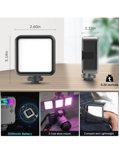 Luz de Video LED RGB Altson 360 Magnética 2000mAh