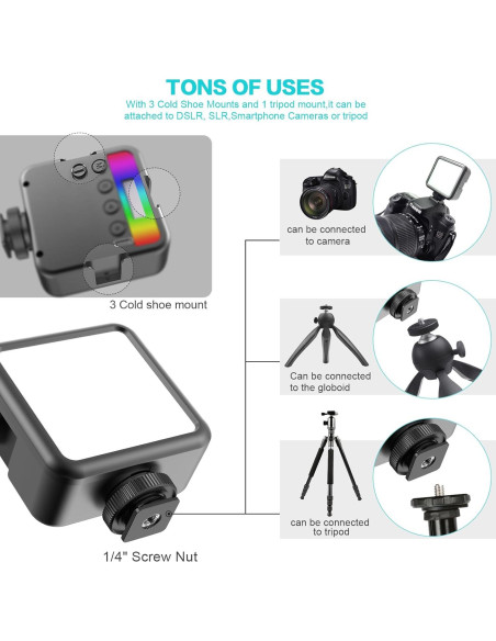 Luz de Video LED RGB Altson 360 Magnética 2000mAh Luz de Video LED RGB Altson 360 Magnética 2000mAh