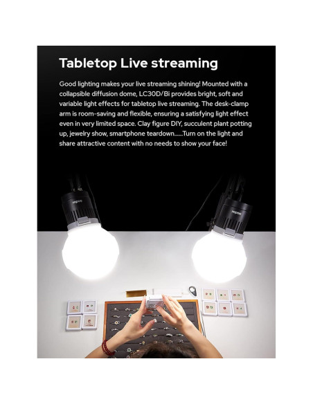 Luz LED Bi-Color Godox LC30Bi 3200K-5600K 25200LUX Luz LED Bi-Color Godox LC30Bi 3200K-5600K 25200LUX