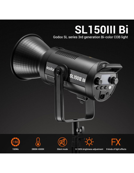 Godox SL150IIIBi Luz LED Bi-Color 160W 2800-6500K CRI 96+ Godox SL150IIIBi Luz LED Bi-Color 160W 2800-6500K CRI 96+