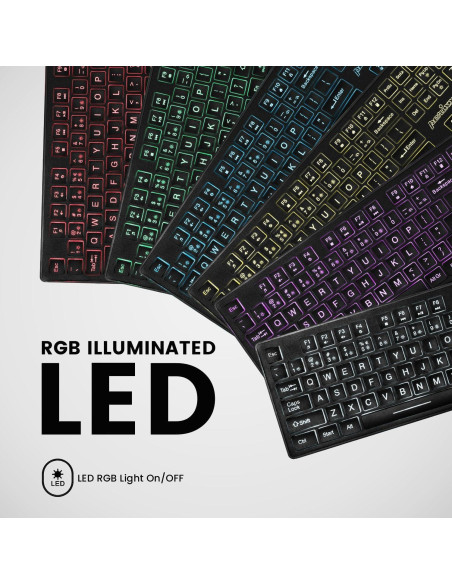 Teclado USB Retroiluminado Perixx PERIBOARD-317RGB - Teclas Chiclet Teclado USB Retroiluminado Perixx PERIBOARD-317RGB - Teclas Chiclet