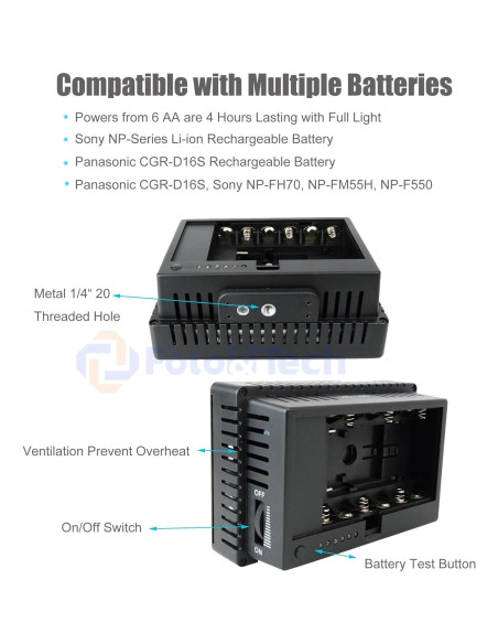 Panel de Luz LED Profesional Foto&Tech 160 Regulable 5400K Panel de Luz LED Profesional Foto&Tech 160 Regulable 5400K