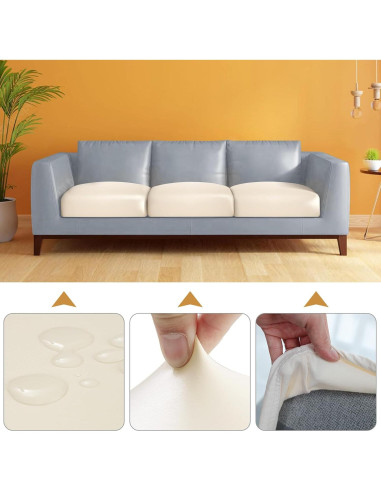 Funda de sofá elástica a prueba de agua Fuloon beige 1 paquete