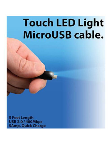Cable MicroUSB LED 1.52m Volt Plus Tech Carga Rápida 5A