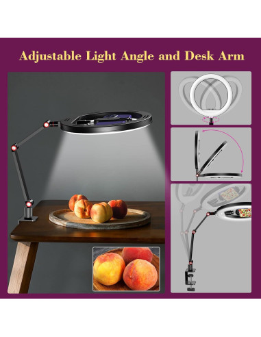 Anillo de Luz USB 10" MIAO LAB con Soporte y Clip para Teléfono