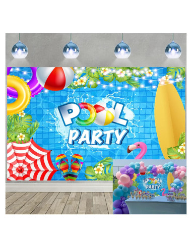 Fondo de Fiesta Piscina RUYI 2.1x1.5m Decoración Colorida