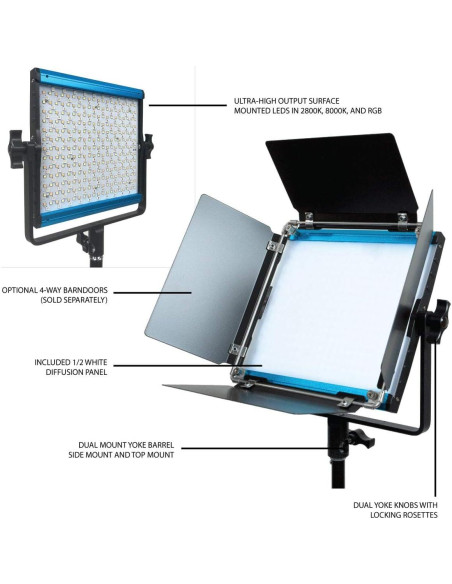 Kit de Iluminación LED RGB Dracast DRX3500RGBS - 3 Luces con Accesorios Kit de Iluminación LED RGB Dracast DRX3500RGBS - 3 Luces con Accesorios