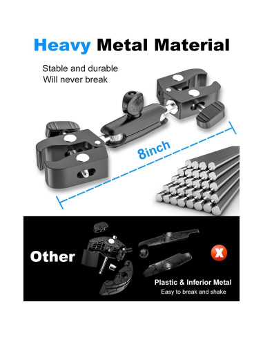 Soporte Doble Super Clamp Kolasels Ajustable 360 Metal Negro
