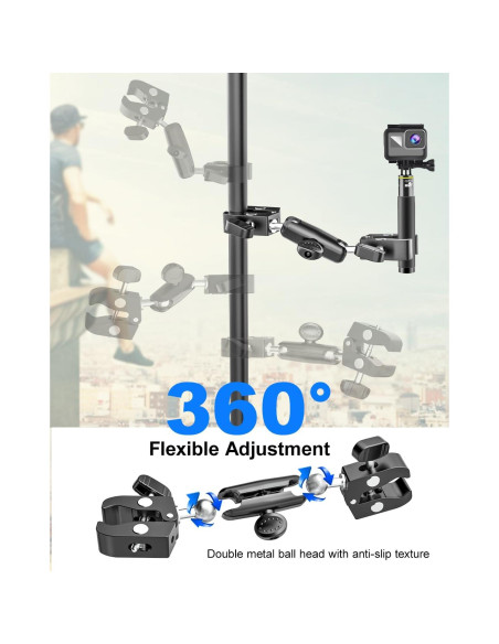 Soporte Doble Super Clamp Kolasels Ajustable 360 Metal Negro Soporte Doble Super Clamp Kolasels Ajustable 360 Metal Negro