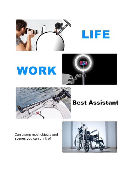 Soporte Doble Super Clamp Kolasels Ajustable 360 Metal Negro Soporte Doble Super Clamp Kolasels Ajustable 360 Metal Negro