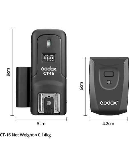 Disparador Inalámbrico Godox CT-16 con 3 Receptores para Canon Nikon Disparador Inalámbrico Godox CT-16 con 3 Receptores para Canon Nikon