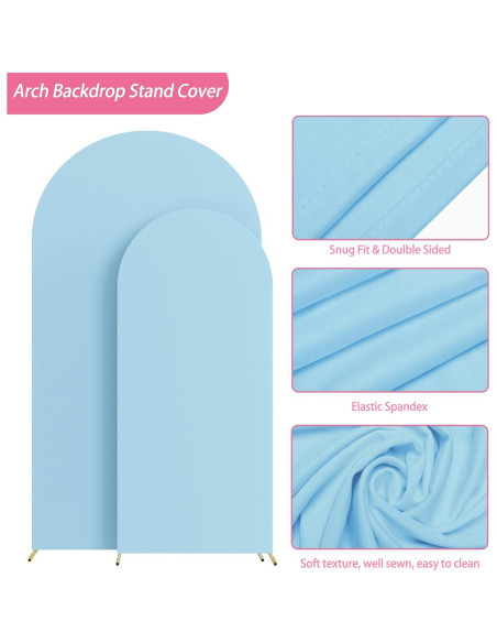 Cubierta de Arco de Boda Putros Spandex 2.2m x 1.2m y 1.8m x 0.8m Azul Polvoriento Cubierta de Arco de Boda Putros Spandex 2.2m x 1.2m y 1.8m x 0.8m Azul Polvoriento