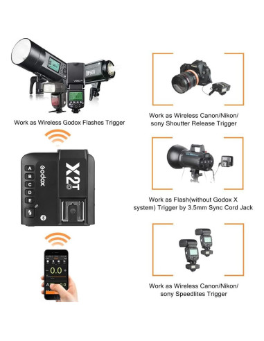 Disparador de Flash Godox X2T-O TTL HSS 1/8000s para Olympus