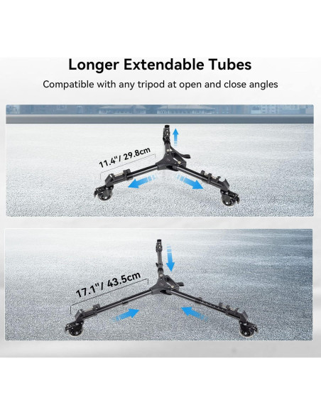 Carro de trípode SmallRig 3986 con ruedas de goma y patas ajustables Carro de trípode SmallRig 3986 con ruedas de goma y patas ajustables