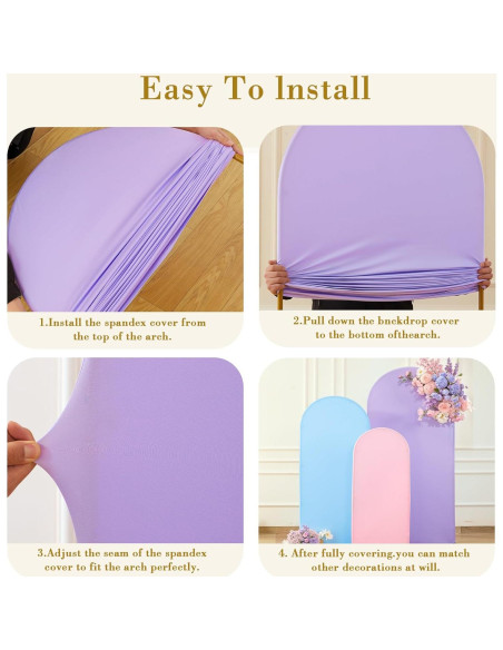 Cubiertas de fondo de arco Chiara 3 piezas Rosa Púrpura Azul Cubiertas de fondo de arco Chiara 3 piezas Rosa Púrpura Azul