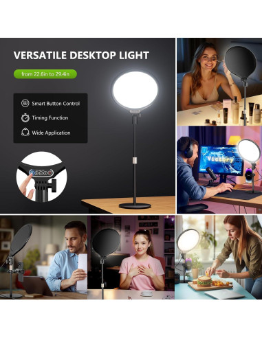 Luz de Anillo LED Aureday 10.5" Regulable con Soporte