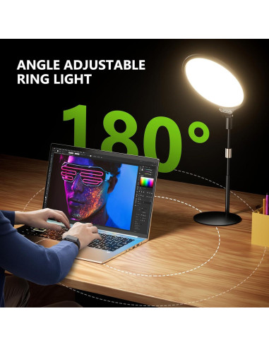 Luz de Anillo LED Aureday 10.5" Regulable con Soporte