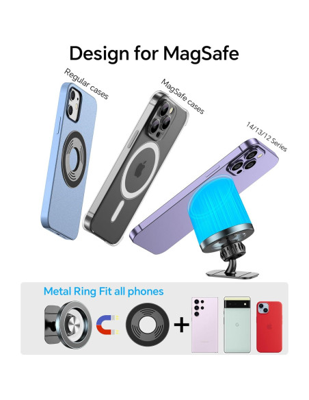 Soporte de Coche MagSafe Kaistyle N21 Plateado 360 Soporte de Coche MagSafe Kaistyle N21 Plateado 360