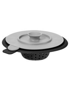 Conjunto colador y tapón de silicona OGGI 11.7 cm negro