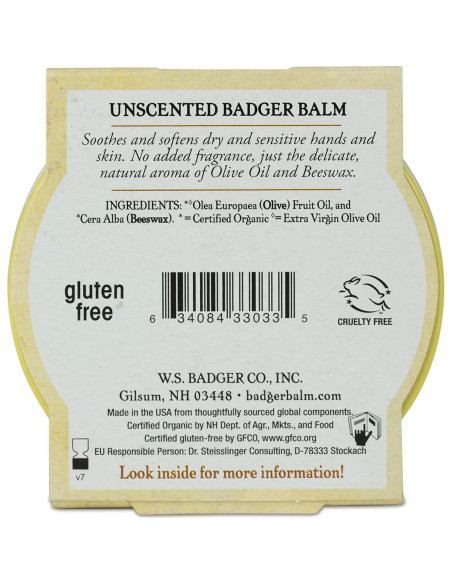 Bálsamo Hidratante Sin Fragancia Badger 56.7 g - Orgánico Bálsamo Hidratante Sin Fragancia Badger 56.7 g - Orgánico