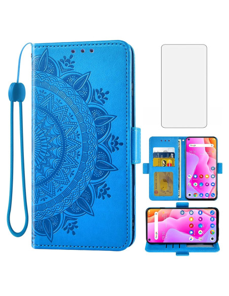 Funda Cartera Asuwish para TCL 10L / 10 Lite Azul con Soporte Funda Cartera Asuwish para TCL 10L / 10 Lite Azul con Soporte