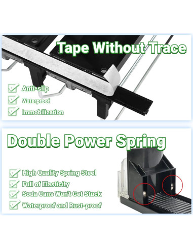 Organizador de Bebidas JUNMEI Negro 15cm 4 Filas Ajustable