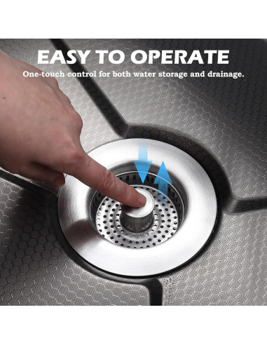 Colador de Desagüe de Fregadero NileHome 3 en 1 Acero Inoxidable