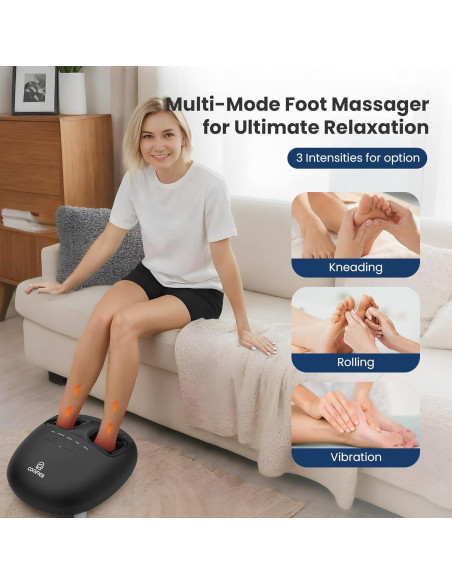 Masajeador de pies Shiatsu COMFIER CF-5332-BLK con calor Masajeador de pies Shiatsu COMFIER CF-5332-BLK con calor