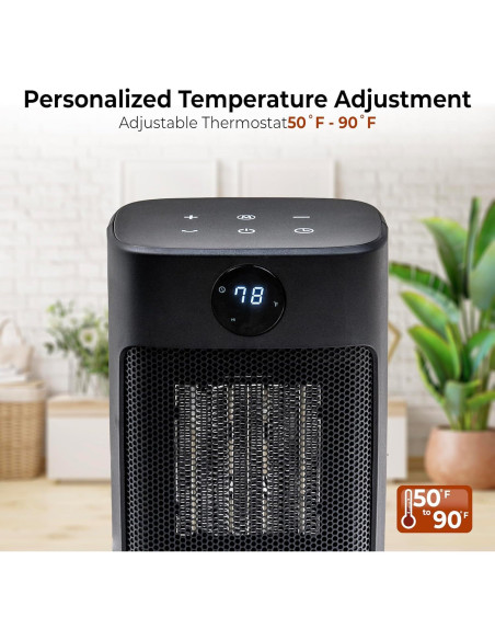 Calentador Eléctrico Portátil Comfort Zone CZ12829 Negro 1500W Calentador Eléctrico Portátil Comfort Zone CZ12829 Negro 1500W