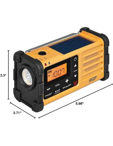 Radio de Emergencia Sangean MMR-88 AM/FM Solar Manivela USB
