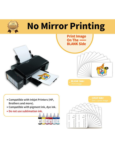 Papel de Transferencia Térmica Oscuro TransOurDream 50 Hojas 21.6x27.9 cm Papel de Transferencia Térmica Oscuro TransOurDream 50 Hojas 21.6x27.9 cm