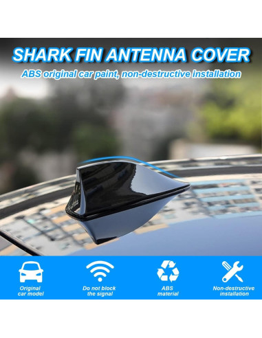 Cubierta de Antena en Forma de Aleta de Tiburón Moly Magnolia - Negro