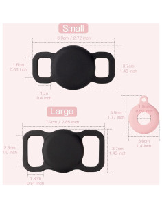 Soporte de Collar para AirTag PuppyDoggy - 2 Pack Pequeño Negro 2
