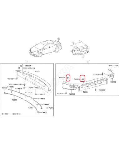 Clip de Moldura de Parachoques Toyota Lexus 10 Piezas