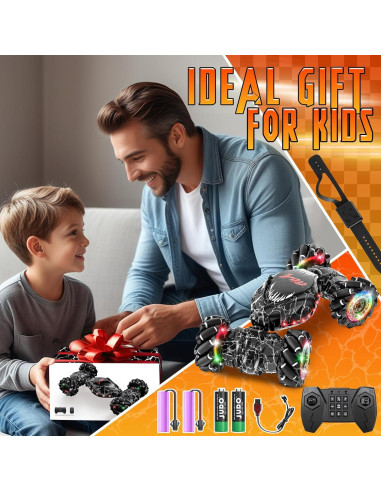 Coche Acrobático RC OSIMILY 4WD LED 500mAh Todo Terreno